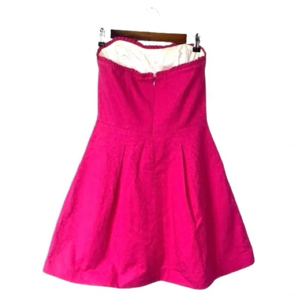 Lilly Pulitzer Magenta Pink Floral Strapless A-Line Dress Glinda Wicked  Size 6 - Picture 2 of 6
